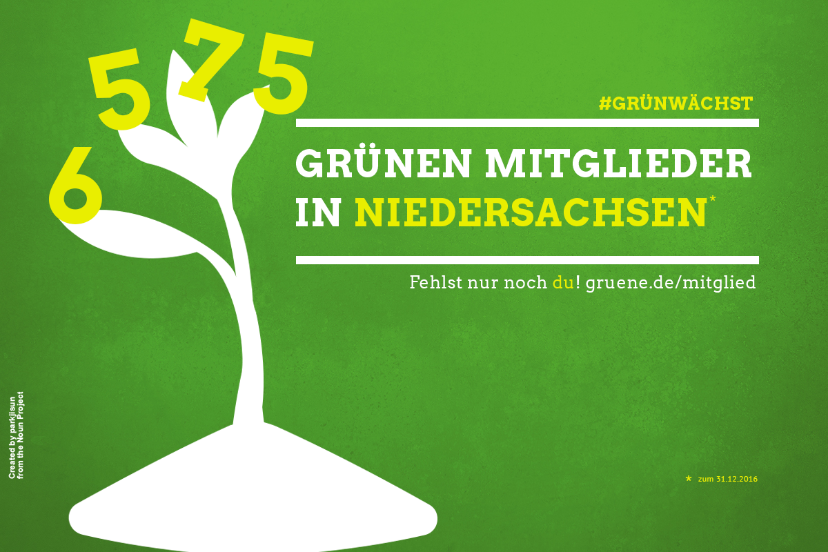 Die Grünen in Niedersachsen verzeichnen 2017 den höchsten Mitgliederstand aller Zeiten: Mitgliederrekord!
