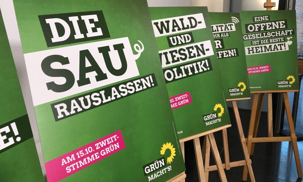 Grüne Plakate zur Landtagswahl 2017
