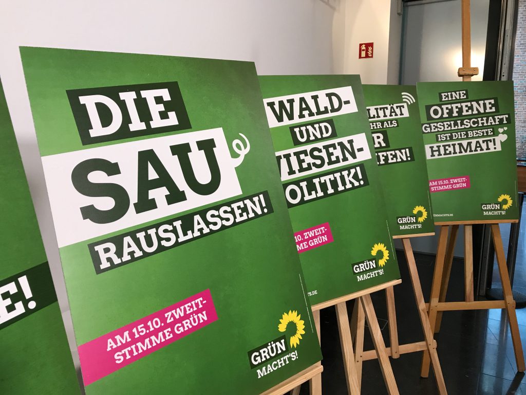 Grüne Plakate zur Landtagswahl 2017