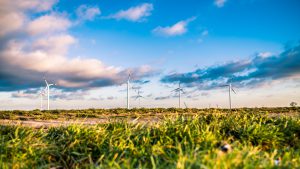 Landschaft mit Windmühlen