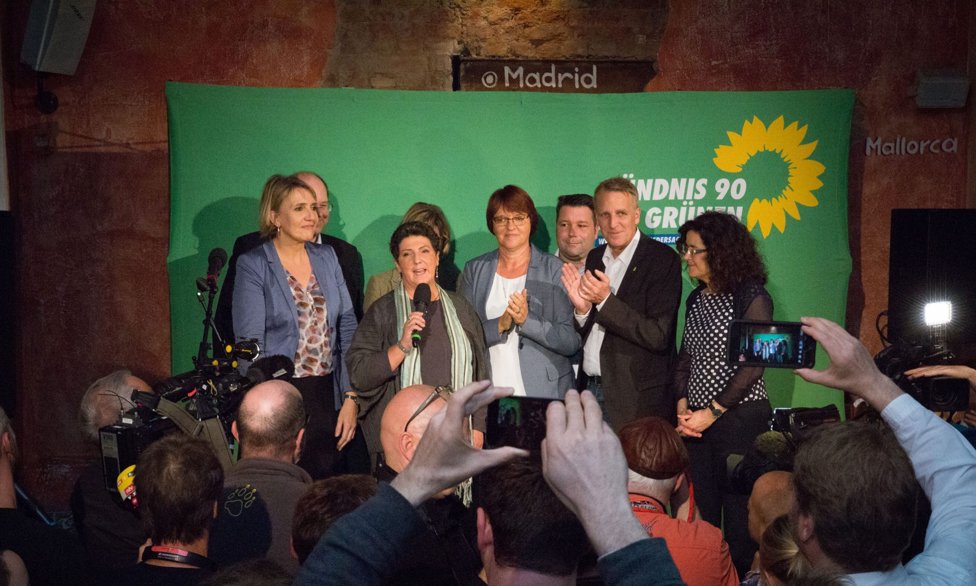 Grüne auf Wahlparty am Abend der Landtagswahl 2017