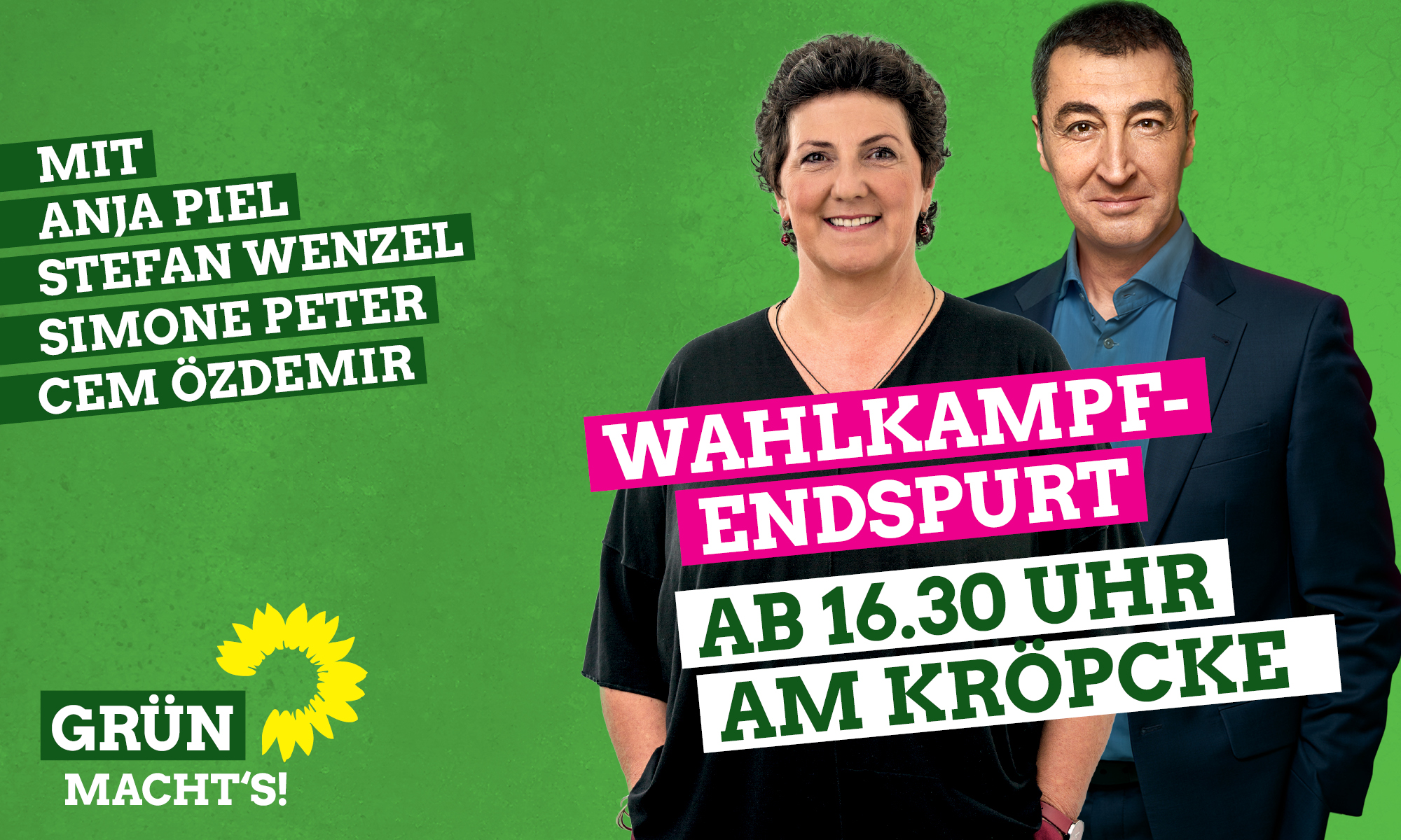 Anja Piel und Cem Özdemir beim GRÜNEN Wahlkampf Endspurt zur Landtagswahl 2017 in Niedersachsen